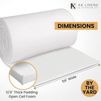 AK TRADING CO. 3/4” Thick Open Cell Upholstery Foam Padding – 56” Wide – by The Yard – Soft, High-Quality Upholstery, Crafts & DIY Projects Foam
