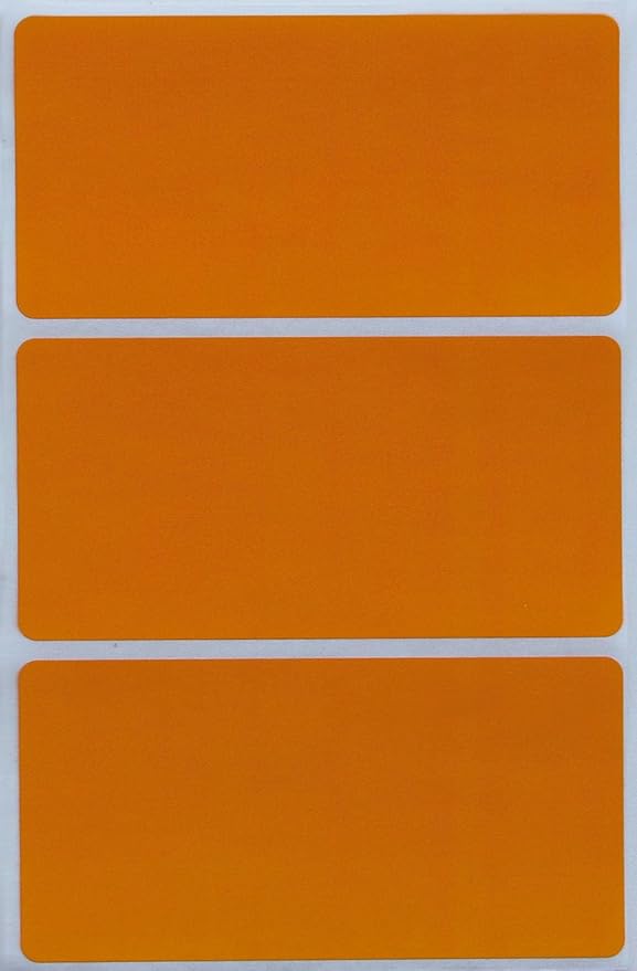 Royal Green Rectangular Name Tag Stickers Color-Coding Labels for Organizing, Moving, and Storage Boxes 4" x 2" Stickers to Write On Name Tags for Events & Parties, 45-Pack (Orange)