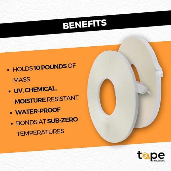 WOD DCATUHB10 Ultra High Bond Double Sided Mounting Tape – Clear Acrylic Adhesive, Weatherproof & Industrial Strength – 3/4” x 60 Yards for Glass, Metal, Outdoor & Indoor Use