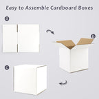 Frametory 7x7x7 Pack of 25 Corrugated Cardboard Packing Shipping Mailing Moving Carton Boxes, White