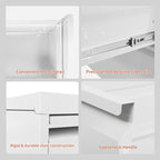 4 Drawer File Cabinet with Wheels,Metal Mobile Filing Cabinets with Lock,White Rolling File Cabinet for Home Office,Heavy Duty Storage Cabinet for A4/Letter/Legal Size File,Assembly Required