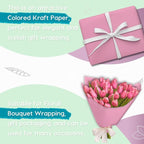 PerkHomy 48" x 1,440" (120') Light Pink Kraft Paper Roll for Craft Bulletin Board Paper Art Table Covering Crafting Gift Wrapping Bouquet Packing Parcel 80GSM 55LB (Light Pink, 48" x 120')