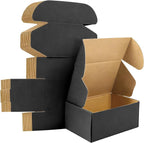 9x6x2 inches Shipping Boxes Set of 25, Small Corrugated Cardboard Box, Literature Mailer, Gift Boxes (Black, 9x6x2)
