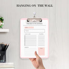 2 Pack Pink A4 Clipboard with Pen Holder,Standard Letter Size,Heavy Duty Clip Boards 8.5x11,Cute Clipboards for Women Kids Students,Nurses, School Office Home Supplies
