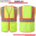 Reflective Safety Vest for Men Women with Multiple Pockets Class 2 High Visibility Mesh Vest Hi Vis Construction Work Vest,Meets ANSI/ISEA Standards(EK1-178-Yellow-M)