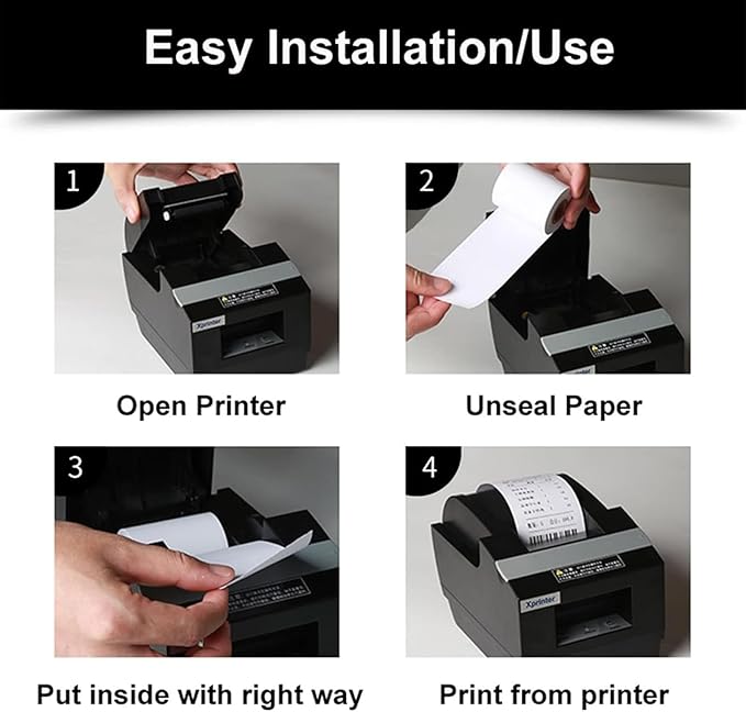 Sticky Thermal Receipt Paper 3 1/8" x 170' | 6 Rolls Linerless Wrinkle-Free Adhesive | For TOAST POS, Epson TM-L90, Kitchen Order, Delivery & Shipping Labels | Residue-Free