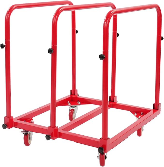 Platform Truck, Heavy Duty Hand Truck with Casters, 1400lbs Capacity Foldable Basket Cart with Handles, Flatbed Push Dolly for Groceries/Garage/Warehouse(Red)