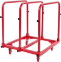 Undercat Steel Panel Truck, Heavy Duty Lumber Drywall Dolly, 1400lbs Platform Truck with 4 Swivel Casters, Flatbed Cart with 3 Side Handrails & Bottom Crossbar for Warehouse, Garage, Home, Red