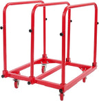 Undercat Steel Panel Truck, Heavy Duty Lumber Drywall Dolly, 1400lbs Platform Truck with 4 Swivel Casters, Flatbed Cart with 3 Side Handrails & Bottom Crossbar for Warehouse, Garage, Home, Red