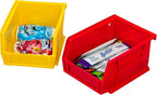 Akro-Mils 30210 AkroBins Plastic Storage Bins, Space-Saving Stackable Bins for Garage, Pantry, Craft Organization, 5" x 4" x 3", Yellow, 6-Pack