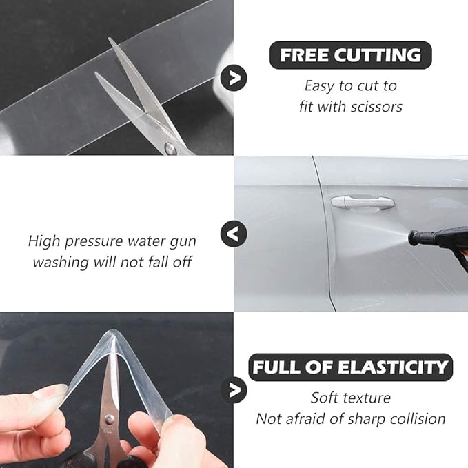 CloudBuyer Universal Door Edge Protector, Clear Sill Guard Film with Anti-Collision Protection for Vehicles (33Ft x 1.2In, Transparent)