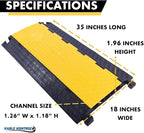 Kable Kontrol Atlas Cable Protector Wire Ramp - 5 Channel Bulk Wholesale Pallet – 40 Pcs - 35” Long Black & Yellow - 24000 Lbs Load Capacity - Rubber Speed Bump Wire Protector Cord Cover - CP9975
