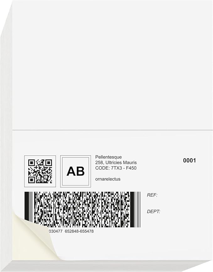 NextDayLabels – 8-1/2" x 5-1/2" Rectangular Sticker Labels for Printer - White Laser/Inkjet Printer Labels Return Address Labels Shipping Label Stickers (25 Sheets, 2 Per Sheet, 50 Labels)