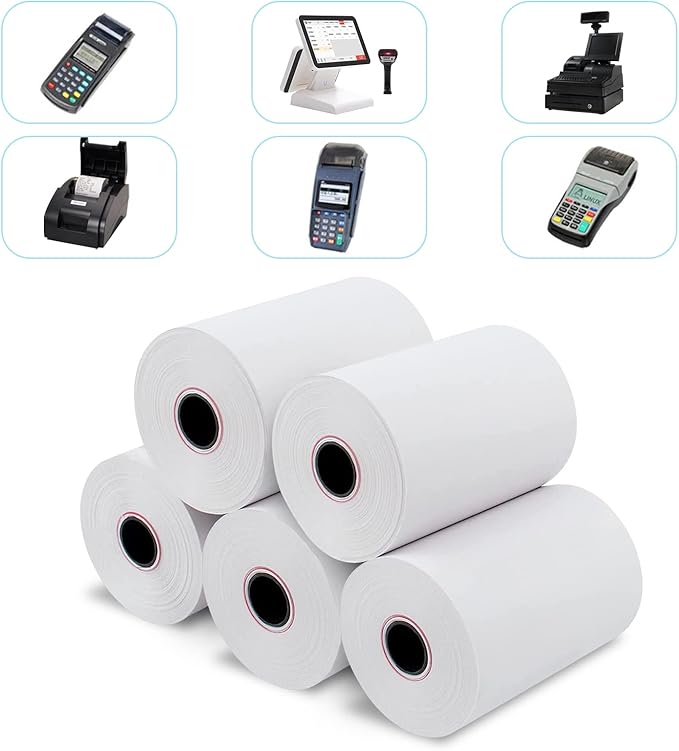 RyhamPaper 500 Rolls Thermal Receipt Paper, Thermal Paper 2 1/4" x 50' Pos Receipt Paper, Cash Register Rolls