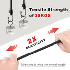 Bungee Cords with Hooks, Heavy Duty Outdoor Elastic Bungee Straps，No Odour Industrial Grade Bungee Rope for Securing Tarps, Luggage, Tents, Bikes or Garden Tidying 48inch 4Pcs (Black)
