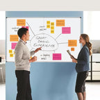Large Magnetic Whiteboard 48 x 36 Inch, Foldable Dry Erase White Board with Pen Tray, Big Aluminum Frame Folding Message Presentation Board for Wall