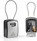 Iron Lock® Key Lock Box Portable with Cable Shackle & Wall Mount – Waterproof Heavy Duty Metal Lock Box for Keys with 4-Digit Combination Code on Door Knob, Fence, Pipe or Gate (Grey, XXL)