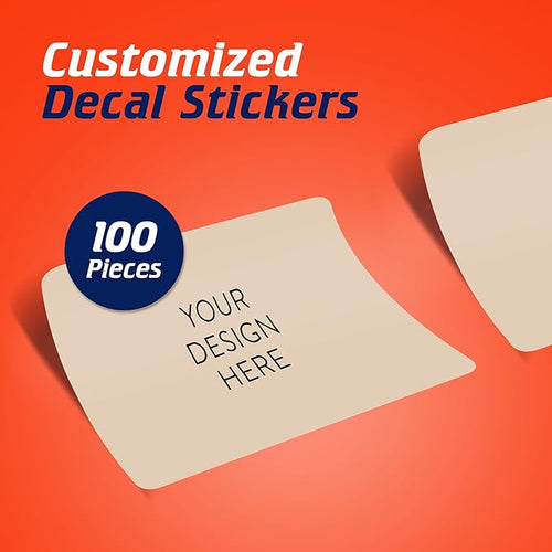 100 Custom Vinyl Stickers - Upload Your own Image, Text, Design, Logo - Personalized Logo Labels for Handmade, Packaging, Bottle, Jars, Candle, Brand Stickers (Brown, 3x2)
