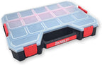 Taytools 17 Compartment Small Parts Organizer Box - Dual Latch Portable Tool Box with Removeable Dividers for Storing Hardware, Screws, Bolts, Nails, Beads or Jewely (Pack of 4)