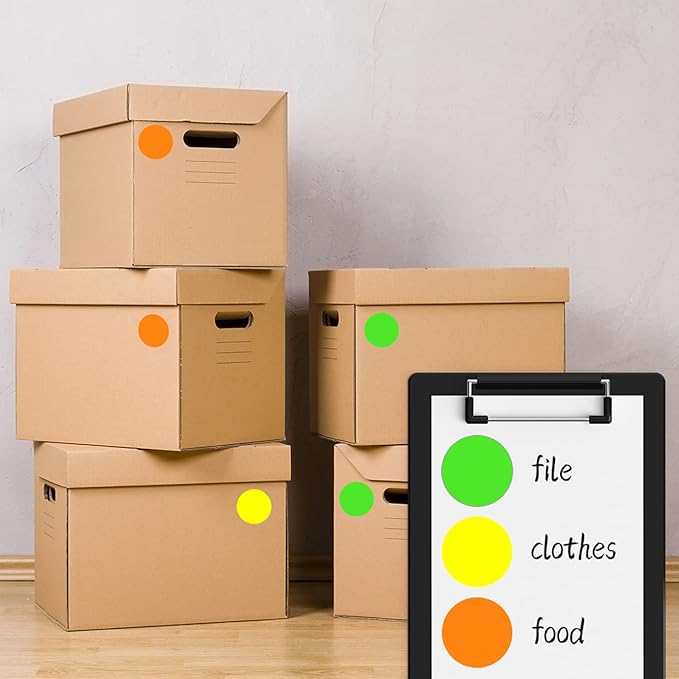 500 PCS Dot Sticker Tape 2" Inch Round Color Coding Labels Removable Writable Circle Floor Decal for Marking Organizing Social Distancing Fluorescent Green