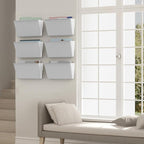 Clear Acrylic Single Pocket, Plastic Hanging Wall Mount File Holder for Office Home (White, 3 Pack)