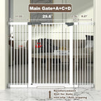 41" Extra Tall Cat Gate for Doorway, 49.2-54.7 Metal Pet Baby Safe Gate, Extra Wide Pressure Mounted Child Door with Expansion Kit, No Drilling No Climb Cat Fence Indoor, Tall Dog Gate, White