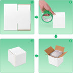 5x5x5 Small Shipping Boxes Set of 40, White Corrugated Cardboard Box for Small Business for Mailing Packaging Gifts