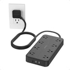 Surge Protector Power Strip, TESSAN Flat Plug Extension Cord with 8 Outlets 3 USB Ports(1 USB C), 1080 Joules Protection, 6 Ft, Wall Mountable Charging Station for Home Office Dorm Room Essentials