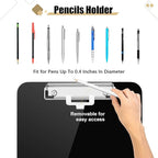Hongri Plastic Clipboard with Pen Holder, Black 8.5x11 Letter Size Clip Board for Classroom, Office, Students, Nurses and Women, Low Profile Clip, Size 12.5 x 9 in(Pack of 2)