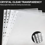 Sheet Protectors, PANDRI 900 Pack Clear Heavy Duty Plastic Page Protectors Sheet Reinforced 11-Hole Fit for 3 Ring Binder Fits Standard 8.5 x 11 Paper, 9.25 x 11.25 Top Loaded, Excluding Acid