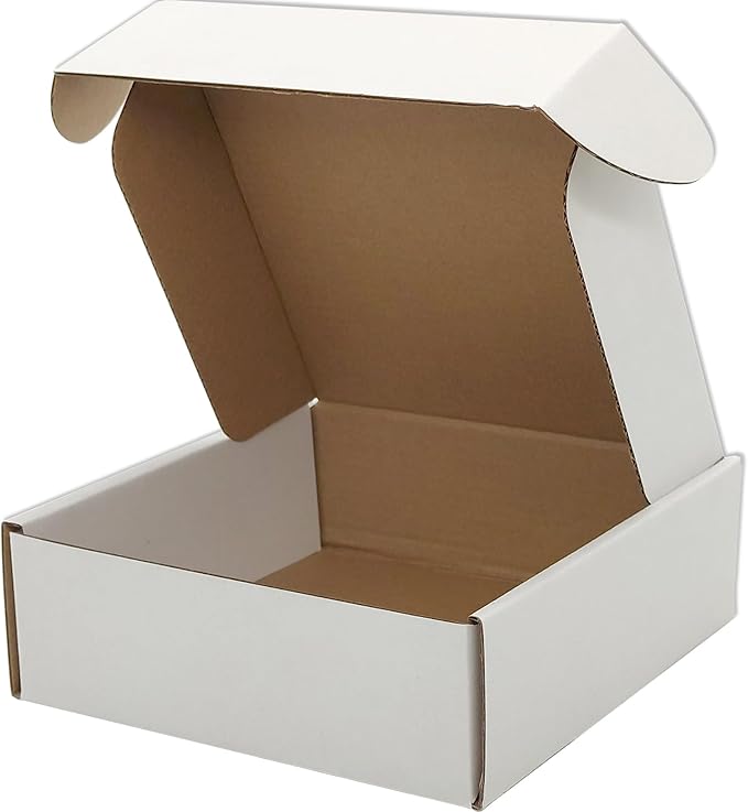 Small White Shipping Boxes for Small Business Pack of 25-6x6x2 inches Cardboard Corrugated Mailer Boxes for Shipping Packaging Craft Gifts Giving Products