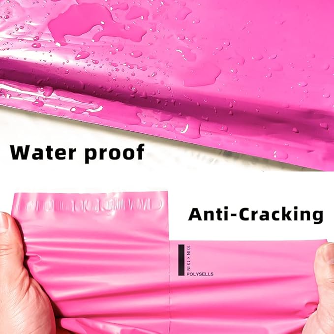 POLYSELLS 100 pcs 24x24 Inches Pink Poly Mailers Shipping Envelopes, Strong Adhesive Sealing, Waterproof, and Tear-resistant Postal Mailing Bags for Clothing, Books, and Accessories