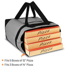 Insulated Cooler Bag, 10PK Insulated Tote Bag for Grocery Shopping, Cooler Bags for Travel/Beach/Picnic, Pizza/Food Delivery Bag to Keep Cold/Hot (Oxford Cloth, Non-Waterproof, Grey)
