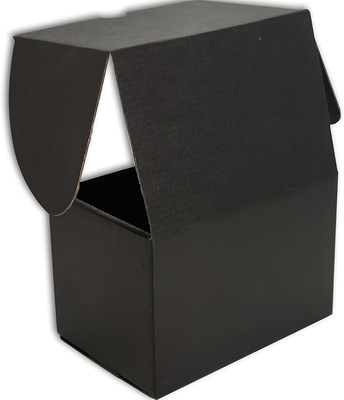 6x4x4 inches Small Shipping Boxes Set of 25 - Black Mailer Corrugated Cardboard Boxes for Shipping Packaging Mailing Products