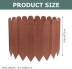 Plastic Garden Lawn Fence Panel Deep Brown Decorative Temporary Outdoor Border for Flower Beds Vegetable Gardens Courtyards Reusable Landscape Edging for Home and Balcony