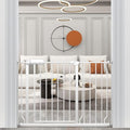 WAOWAO Baby Gate 43.31-48.00" Extra Wide Pressure Mounted Walk Through Swing Auto Close Safety White Metal Toddler Kids Child Dog Pet Puppy for Stairs,Doorways,Kitchen