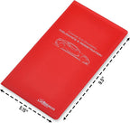 Andalus Auto Registration & Insurance Card Holder Pack of 1, Waterproof Essential Car Registration Holder with Hook & Loop Closure, Perfect for Every Vehicles Glove Boxes (Red - 9.5" x 5.15")