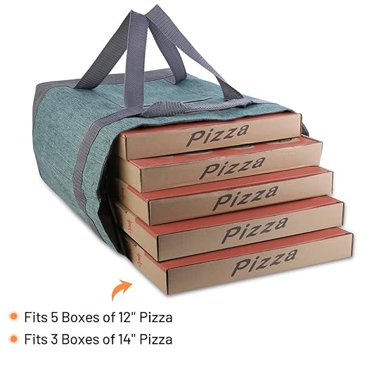 Insulated Cooler Bag, 1PK Insulate Tote Bag for Grocery Shopping, Non-Waterproof Cooler Bags Insulated for Travel/Picnic, Pizza/Food Delivery Bag to Keep Food Cold/Hot (Cationic Cloth, Green)