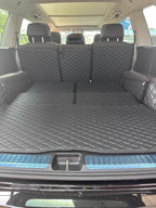 Full Coverage Trunk Cargo Liner for Mercedes GLS Class 2+2+2 Seater Rear Cargo Mat+Backrest Mat+Both Sides Panel Replacement Trunk Cover for Mercedes GLS Accessories(Black w/Black Stitching)