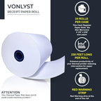 Receipt Paper Roll 3 1/8 x 230 for Square Register and Square POS System connected to Star Micronics Thermal Printer (Pack 24 rolls)