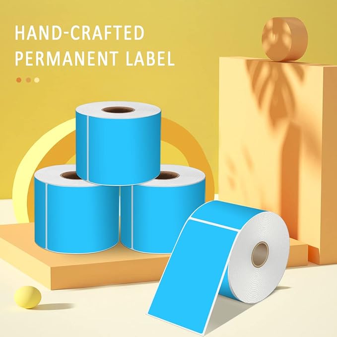 PARLAIM 3" x 5" Rectangle Adhesive Color Code Stickers,250 per Dispenser Box Roll Square Label Inventory Stickers Sky Blue