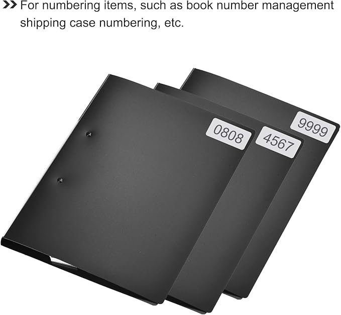 MECCANIXITY Black Number Stickers 9001-9999, Paper, Roll, Single Use, Outdoor, Indoor, Waterproof, 20x10mm, 1 Roll x 1000 Stickers