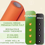 PerkHomy 48" x 2,400" (200') OrangeRed Kraft Paper Roll for Craft Bulletin Board Paper Art Table Covering Crafting Gift Wrapping Bouquet Packing Parcel 80GSM 55LB (OrangeRed, 48" x 200')