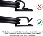XHF 5/8” Adhesive Cable Wire Clips Black 60pcs, Cable Staples Outdoor Cable Management Wire Organizer Cord Holder for Under Desk, Car, Wall, TV PC Ethernet Cable