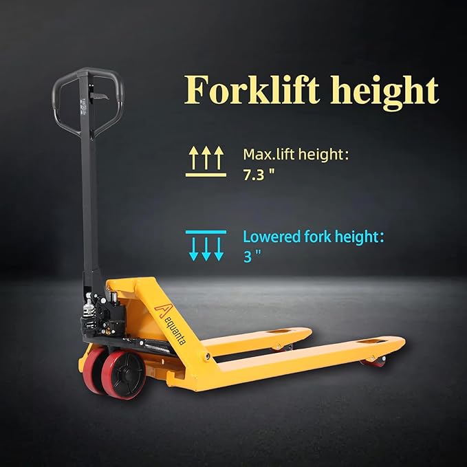 Heavy Duty Pallet Jack - 5500lbs Capacity, 3" Fork Lowered Height, Narrow Aisle Pallet Truck (71.4"), Durable Hydraulic System, 48×27" Fork