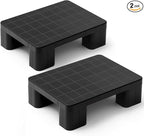 2 Pcs Plastic Pallet for Basement Storage Easy Stack Lightweight Floor Pallet Display Flooring Room Supermarket Christmas, Support up to 2000 Lbs (15.7'' L X 12'' W X 4.7'' H,Black)