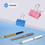 Ufmarine Large Binder Clips 1.6 inch Length, Colorful, for Office (24 Pcs)