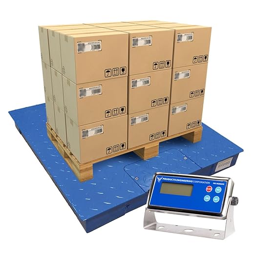 FS Series Professional Grade Steel Floor Scale - Heavy-Duty Pallet Scale with Indicator for Warehouse Shipping and Heavy Duty Industrial Weighing - 10000x1lb - 48 x 48