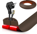 Floor Cord Cover Cable Cavity Self Adhesive Cord Hider Floor 10FT Floor Cable Management Power Cord Protector Floor Electric Cord Covers for Offices, Gym, Exhibitions (CoffeeBrown, 1.57" x 10')