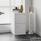 2 Drawers Vertical File Cabinets - 17.8" Deep Lockable Filing Cabinet - Metal Storage Cabinets for Home Office to Hanging Files Letter/Legal/F4/A4 Size